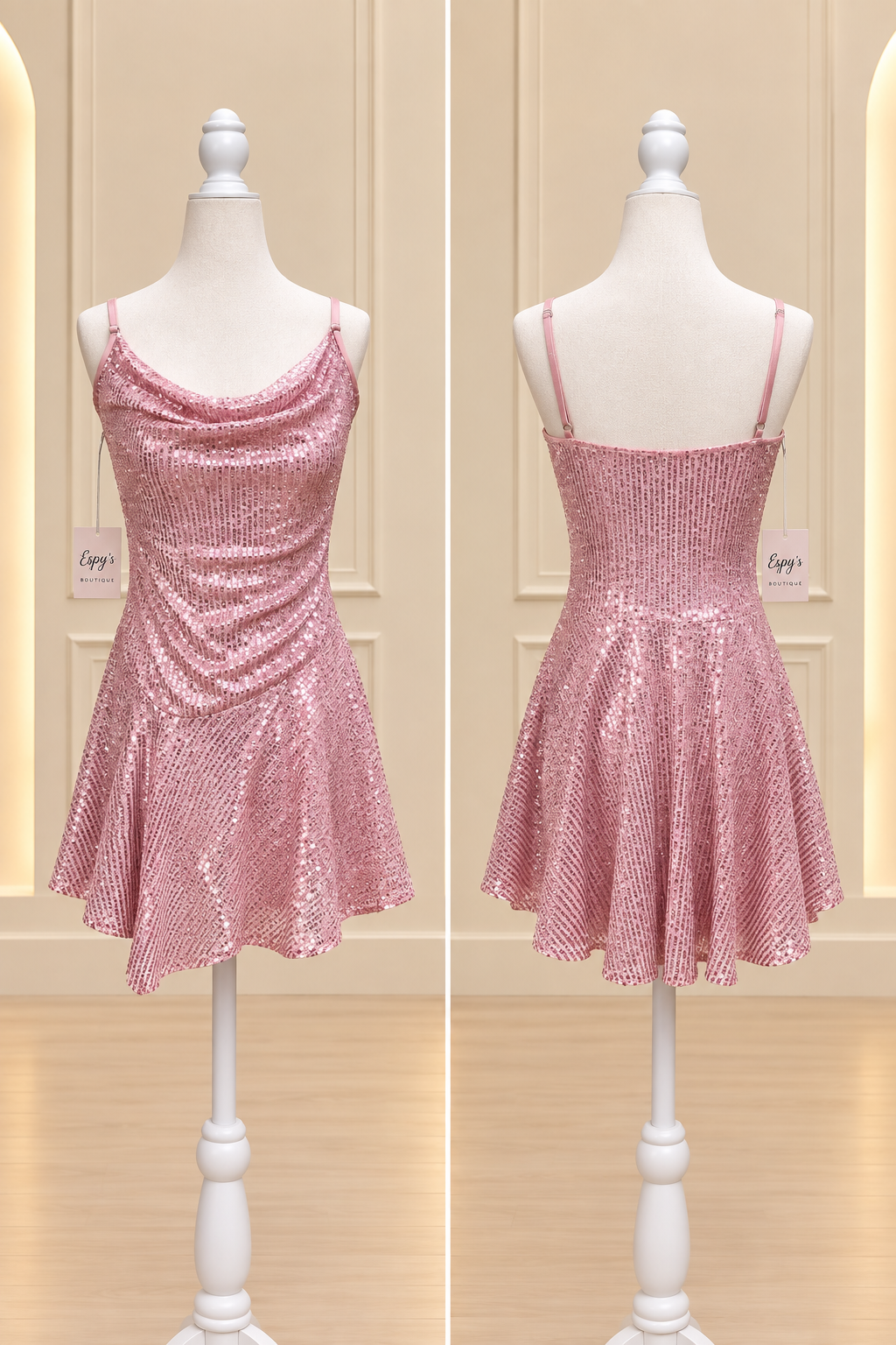 Pink Cotton Candy Sequin Dress