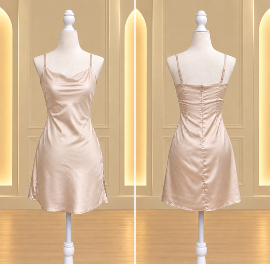 Satin Strappy Mini Dress