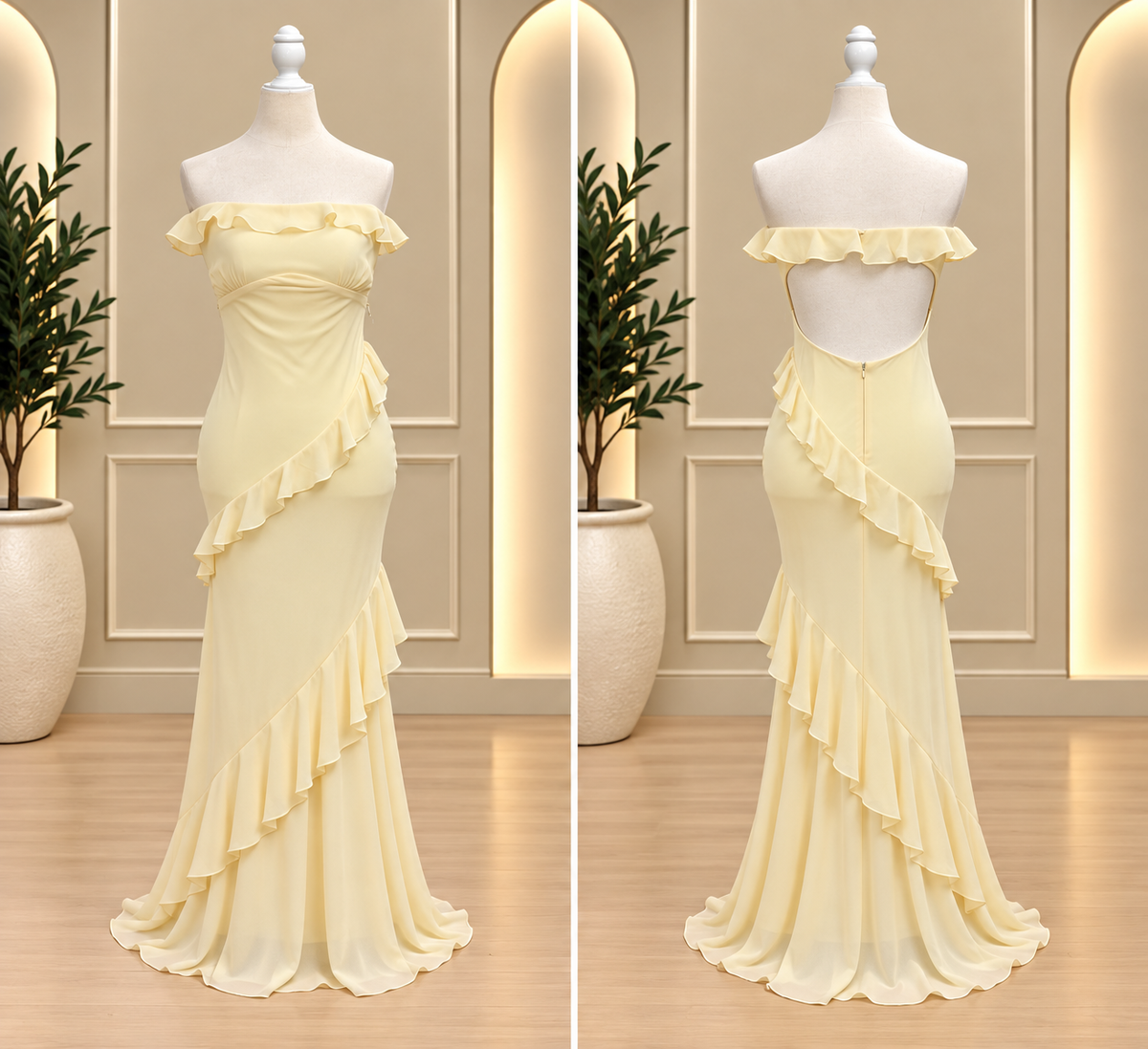 Buttercream Romance Off-Shoulder Ruffle Maxi Dress