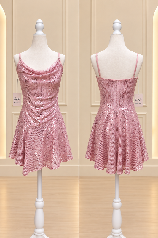 Pink Cotton Candy Sequin Dress