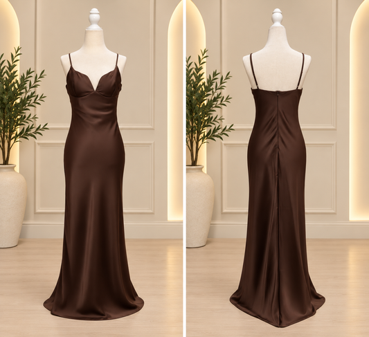 Espresso Silhouette Sweetheart Maxi Dress