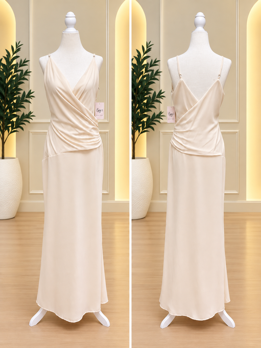 Butter Yellow Chiffon Maxi Gown
